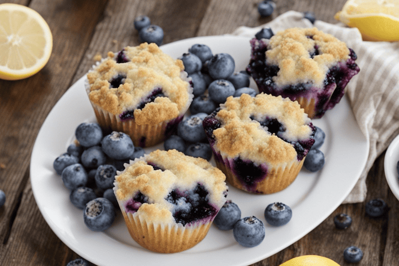 Blueberry Lemon streusel muffins